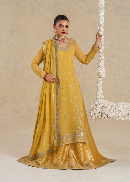 Naimal luxury chiffon Embroidered womenswear 3 piece ready to wear suit (Watch video)