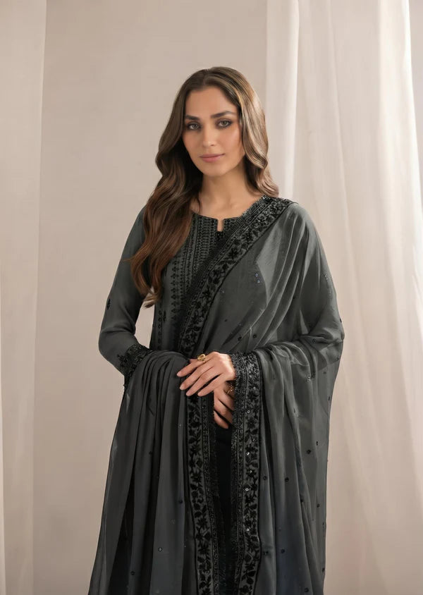 TAHIRA Luxury classy style Chiffon 3 piece ready to wear traditional embroidered asian suit stylish womenswear outfit