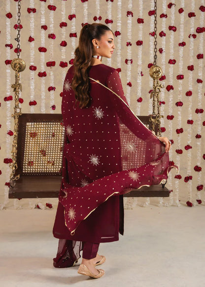 Kiran luxury chiffon Embroidered womenswear 3 piece ready to wear suit (Watch video)