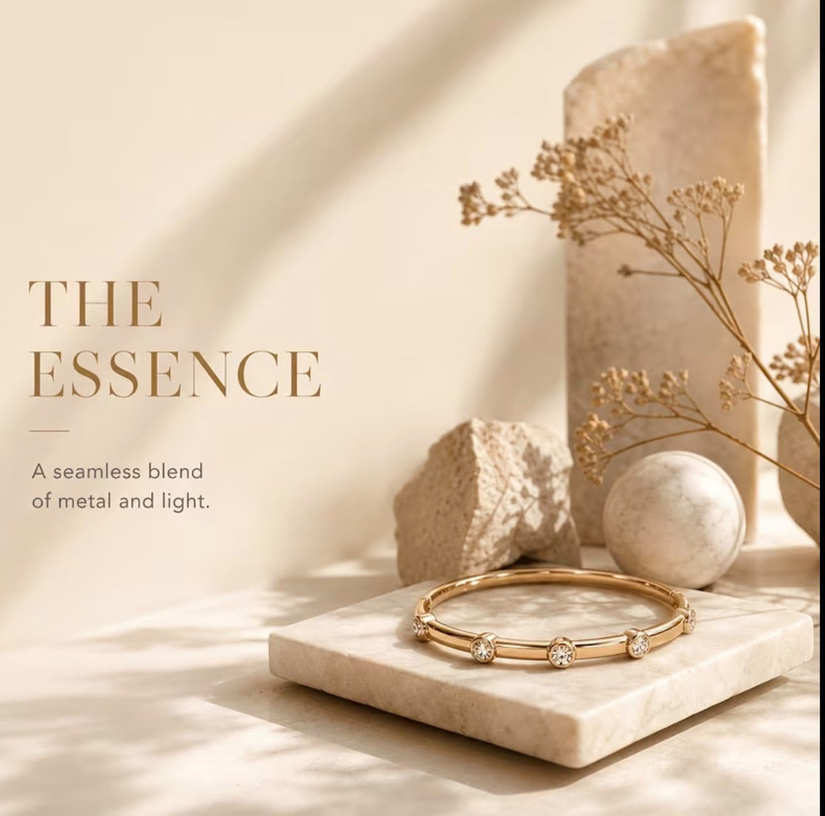 Luna Crystal Brass Bracelet