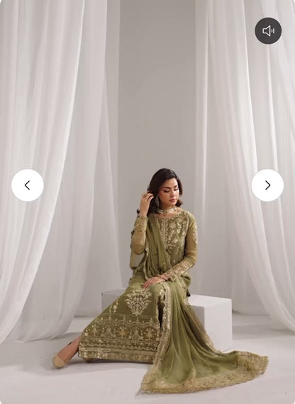 Laiba Luxury classy Chiffon 3 piece ready to wear traditional embroidered asian stylish womenswear outfit - Watch video