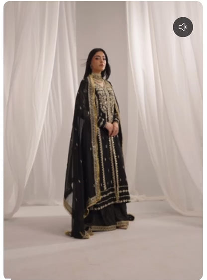 NABILA Luxury classy style Chiffon 3 piece ready to wear traditional embroidered asian suit stylish womenswear outfit