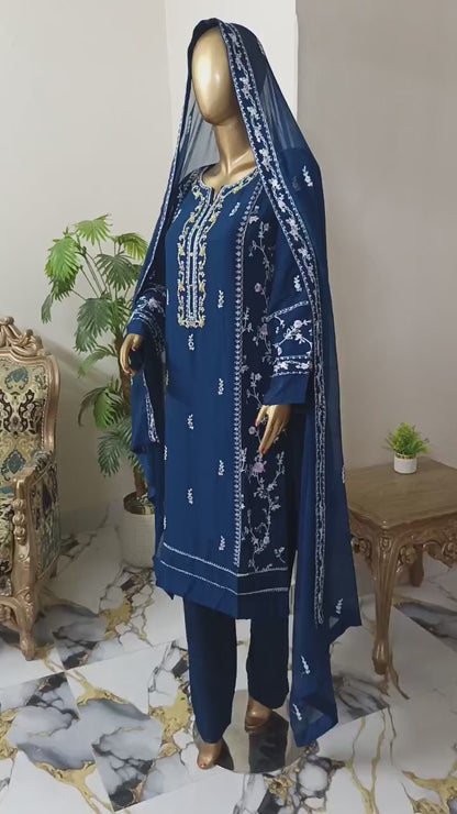 Cathryn Chiffon 3 piece ready to wear traditional suit - women wear