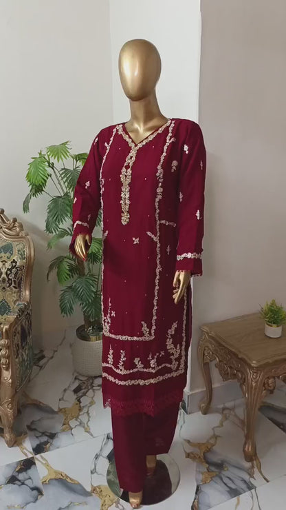 Kajol Chiffon 3 piece ready to wear traditional suit - women wear